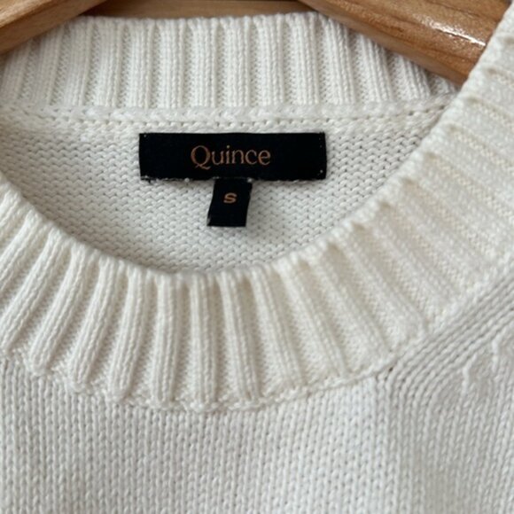 Like New Quince 100% Organic Cotton Boyfriend Crew S Ivory - Picture 2 of 8